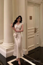 Pretty Sheath V Neckline Satin Floral Prom Dresses Birthday Outfits Prom Gowns