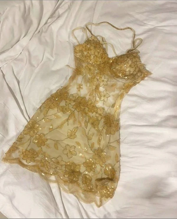 Pretty Spaghetti Straps Pink Sequin Grade Homecoming Dress Short Birthday Outfits Cocktail Dresses Secondary image
