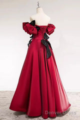 Princess A Line Off The Shoulder Party Dresses Red Prom Dresses