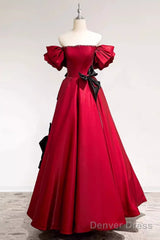 Princess A Line Off The Shoulder Party Dresses Red Prom Dresses