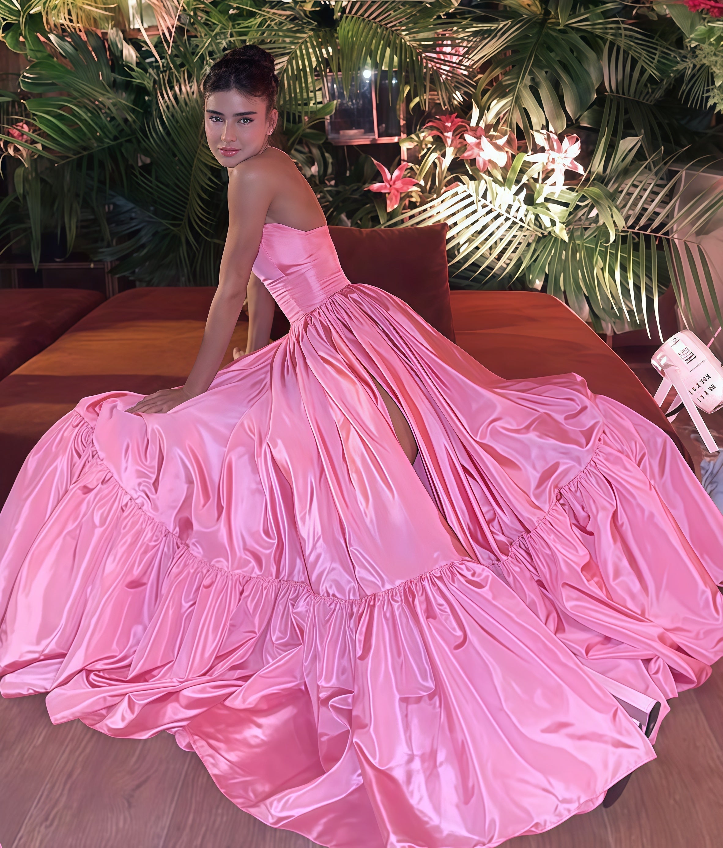 Line Pink Prom Dress, Sweet Birthday Prom Dresses