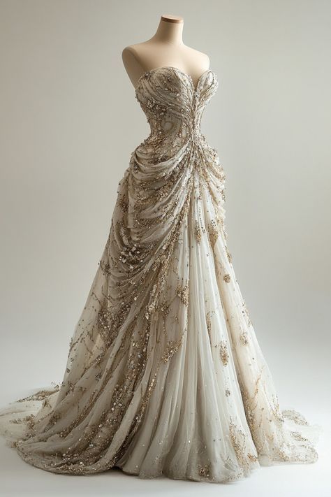 Princess Ball Gowns Sweetheart Neckline Pleats White Sequin Wedding Dresses Main image