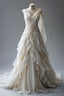 Princess Ball Gowns V Neckline Pleats White Chiffon Wedding Dresses