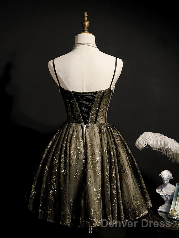 Princess Black Hoco Dress Short Homecoming Dresses