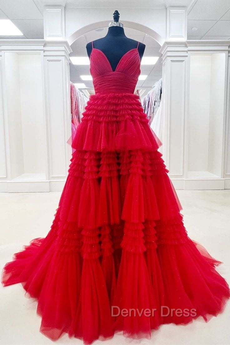 Princess Blue Tiered Layers Tulle Long Prom Dress