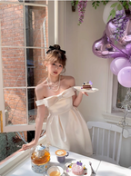 Princess Bow Satin One Shoulder Birthday Dresses Homecoming Dresses