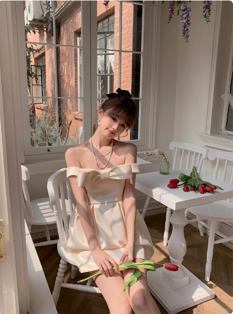 Princess Bow Satin One Shoulder Birthday Dresses Homecoming Dresses Main image