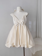 Princess Bowknot Halter Neck Sling Waist Net Tulle Puffy Birthday Party Dresses Homecoming Dresses