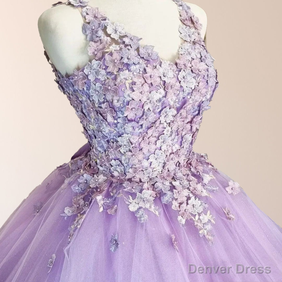 Princess Flowers Lavender Flowers Quinceanera Dresses Ball Gown with Petticoat Secondary image