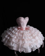 Princess Pink Ball Gowns Sweetheart Lace Short Homecoming Dresses 16Th Birthday Outfits