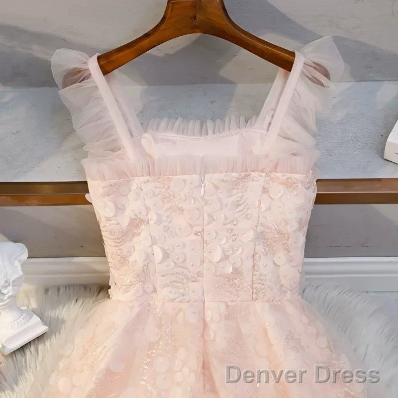 Princess Pink Short Homecoming Dresses