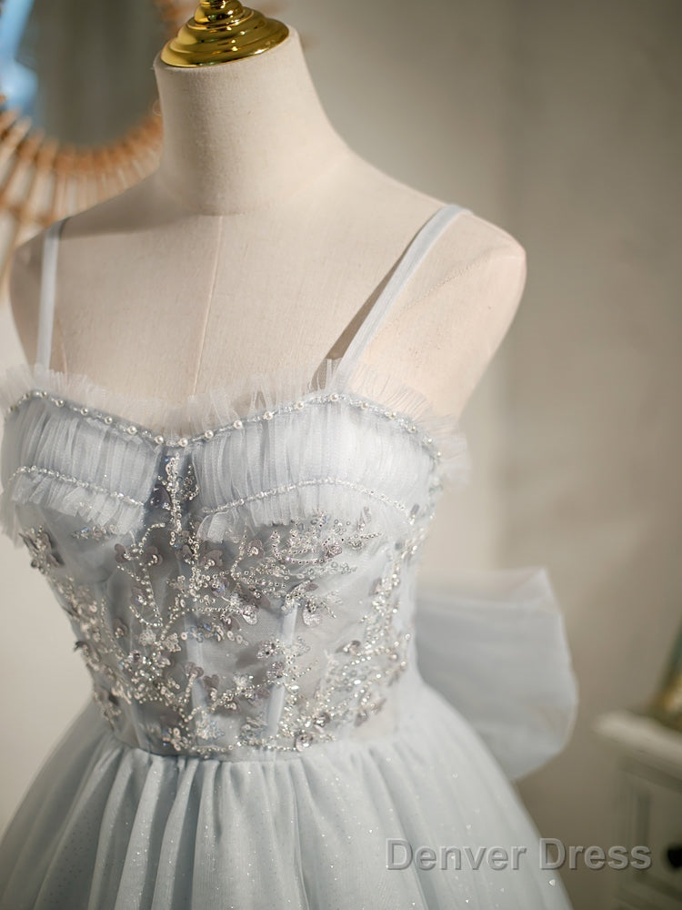 Princess Silver Hoco Dress Short Homecoming Dresses