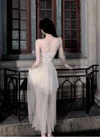 Princess Tube Top One Shoulder Tulle Train 17Th Birthday Homecoming Dresses