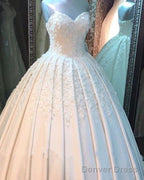 Princess Wedding Ball Gowns Sweetheart Dresses Lace Appliques