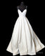 Princess Wedding Dresses Satin V Neck Spaghetti Straps