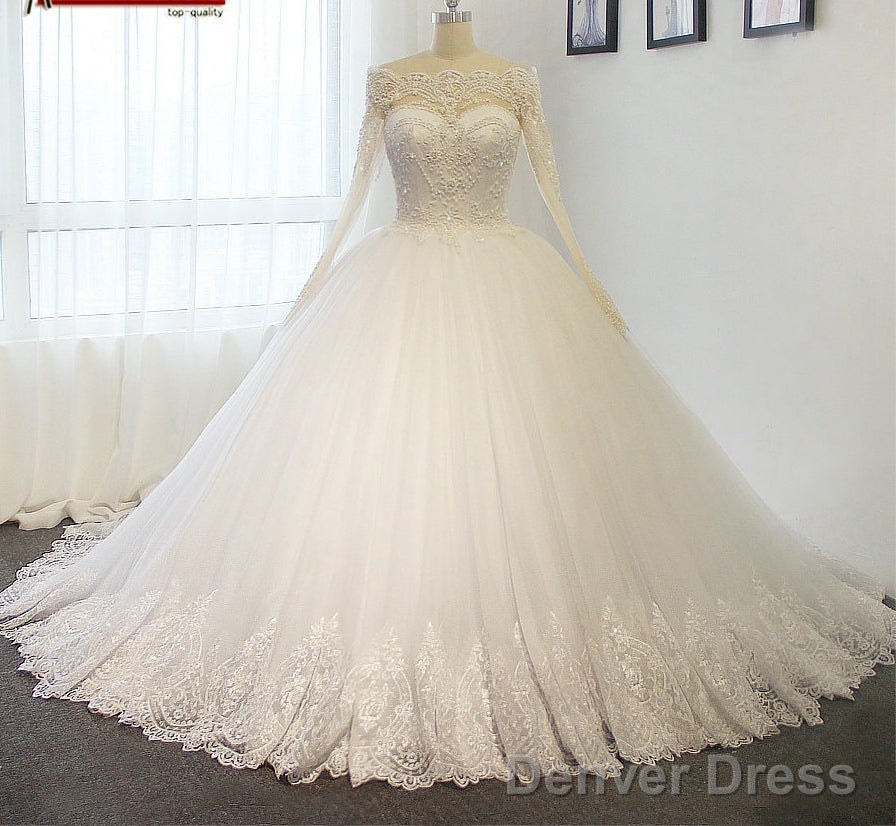 Princess Wedding Dress With Sleeves, Dresses For Wedding, Bridal Gown ,Bride Dress, Dresses For Brides Main image