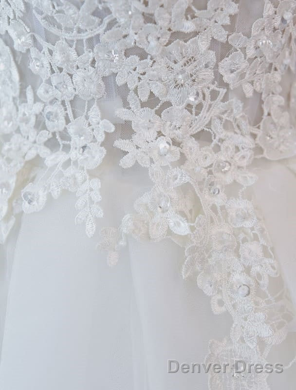 Princess Wedding Dresses Ball Gown Lace V Neck Sleeveless Floor Length Bridal Gown