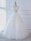Princess Wedding Dresses Ball Gown Lace V Neck Sleeveless Floor Length Bridal Gown