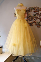 Princess Yellow Evening Gown Homecoming Dress