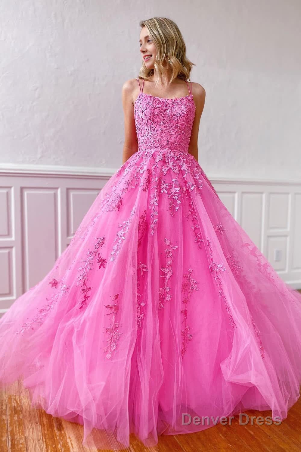 Princess Yellow Spaghetti Straps Prom Dresses