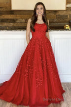 Princess Yellow Spaghetti Straps Prom Dresses