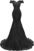 Black Prom Dress, Off The Shoulder Long Prom Dresses Pageant Gowns