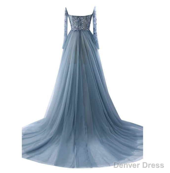 A-Line/Princess Tulle Long Sleeves Sweetheart 2025 Prom Dresses Secondary image
