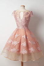 Cap Sleeves Junior Pretty Appliques Short Sweet 16 Prom Dresses