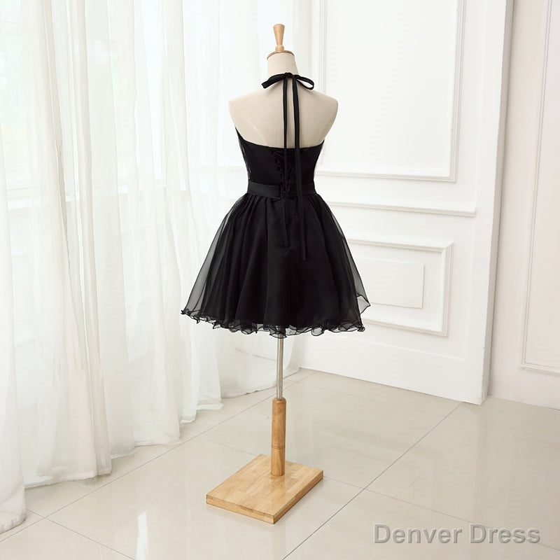 Cute Little Black Short Halter Short 2025 Prom Dresses Secondary image