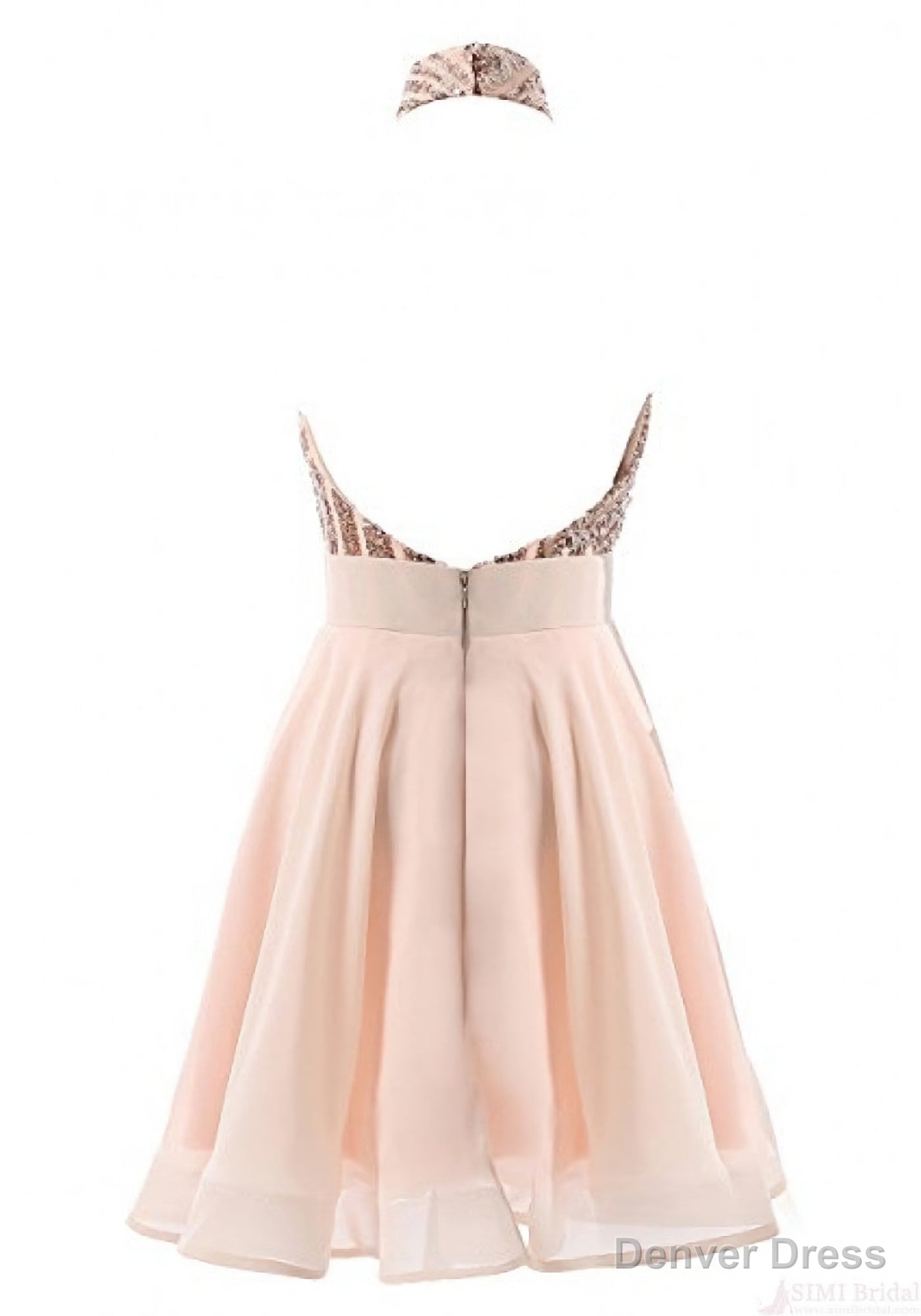 Halter Sequins Backless Mini Short Prom Dresses Secondary image