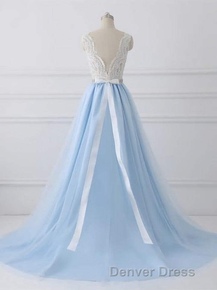Sky Blue Long Elegant For Teens Beauttiful Prom Dresses Secondary image