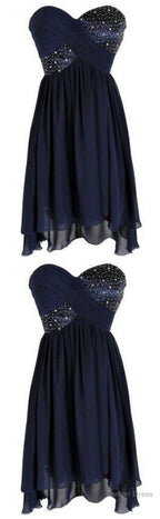 Spark Queen Short Prom Dress, Cheap Prom Dress, Beading Prom Dress, Blue Prom Dress, Cheap Homecoming Dresses