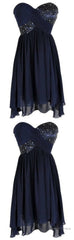 Spark Queen Short Prom Dress, Cheap Prom Dress, Beading Prom Dress, Blue Prom Dress, Cheap Homecoming Dress