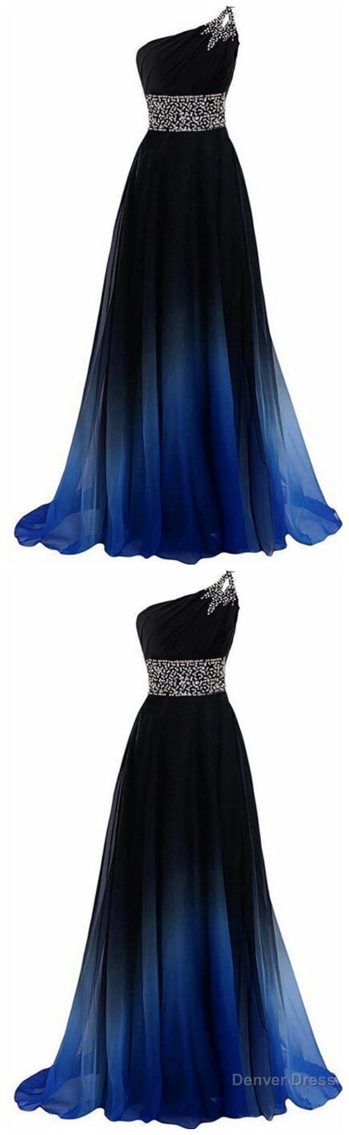 New Arrival One Shoulder Beaded Long Prom Dress, Custom Made Women Party Gowns Main image