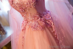 Tulle Sweet 16 With Lace Applique Long Party Dresses