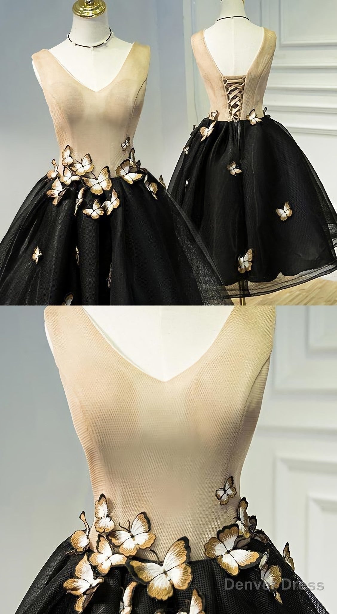 Homecoming Prom Dress, Outstanding Short Prom Dress With A Line Princess Lace Up Butterfly Dresses