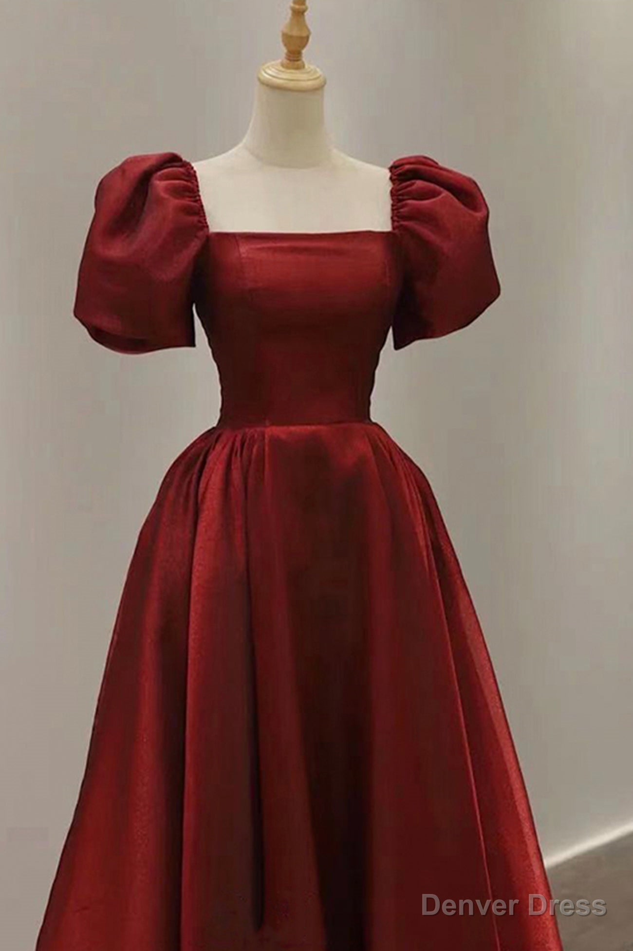 Burgundy A Line Short Prom Dress, Cute Prom Dresses