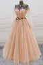 Cute Tulle Applique Long Prom Dress, Evening Dress