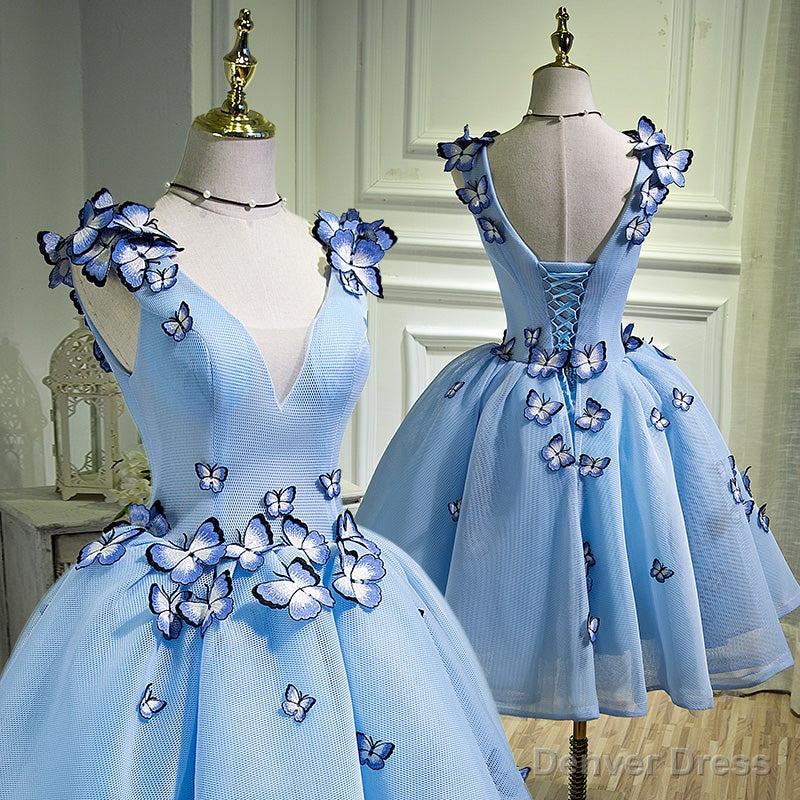 Homecoming Dress, Blue Homecoming Dress, Sweet 16 Dress, Sexy Homecoming Dress, Cute Cocktail Dresses Main image