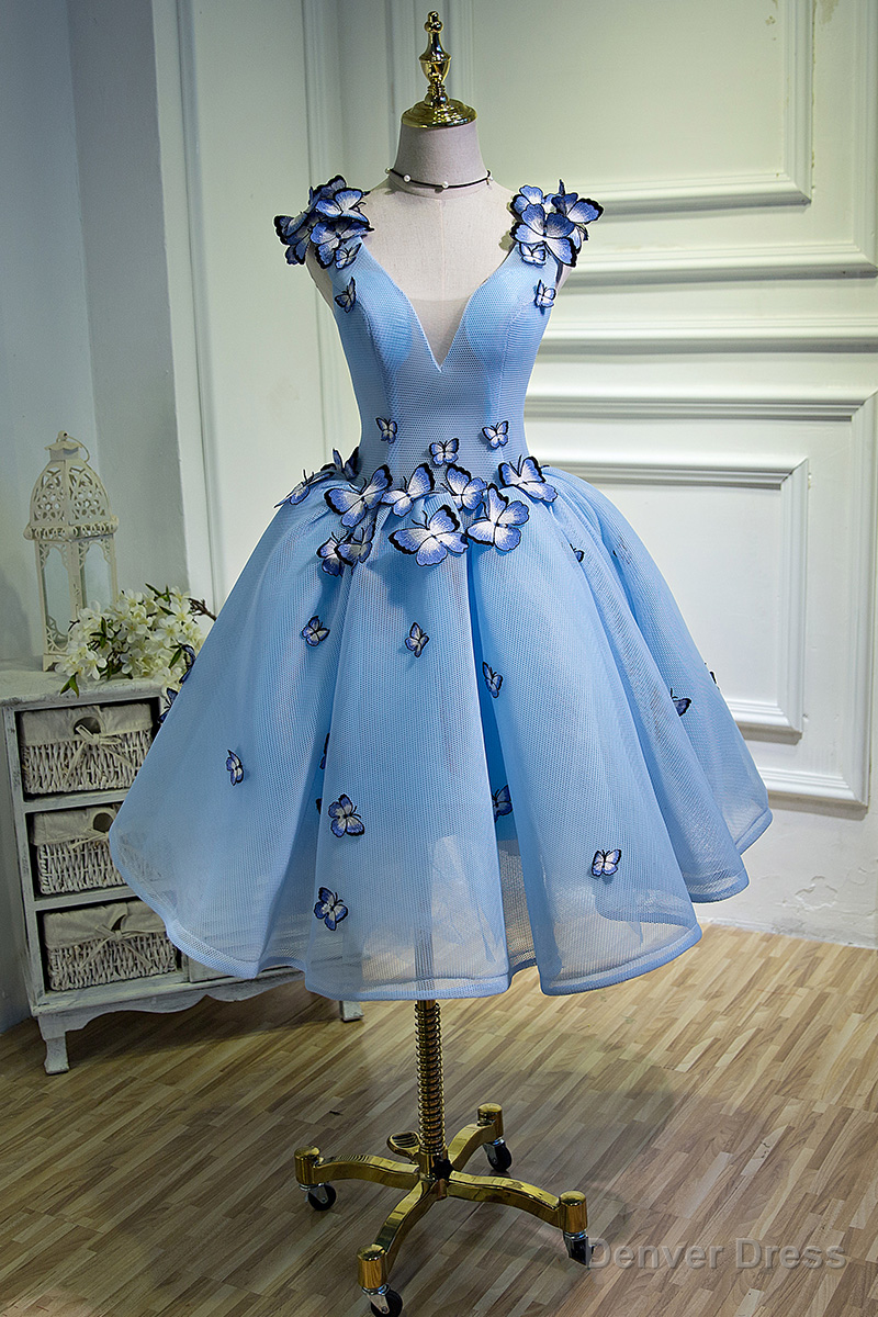 Homecoming Dress, Blue Homecoming Dress, Sweet 16 Dress, Sexy Homecoming Dress, Cute Cocktail Dresses Secondary image