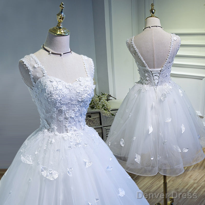 Beautiful Homecoming Dresses, Sweet 16 Dress, White Homecoming Dress, Cute Cocktail Dress Main image