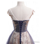 Cute Tulle Sequins Long Prom Dress, Evening Dress