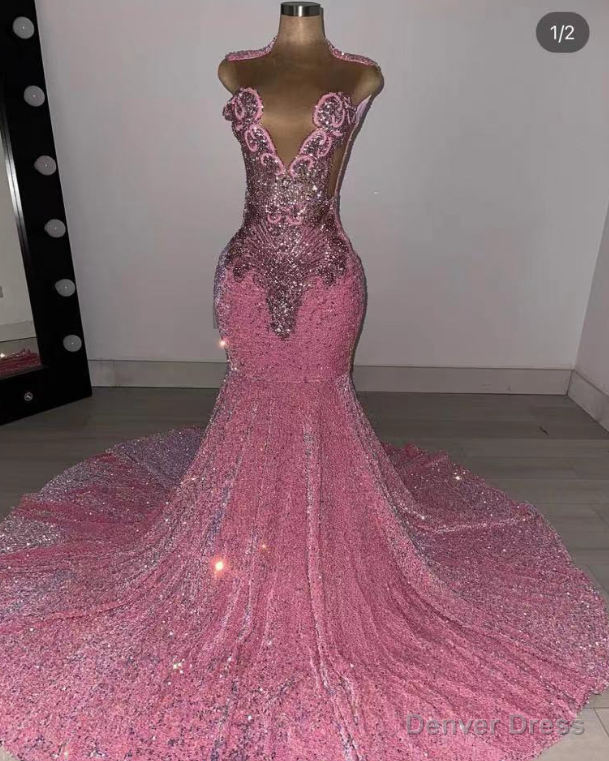 Pink Sparkly Prom Dresses, Luxury Birthday Party Dresses Main image