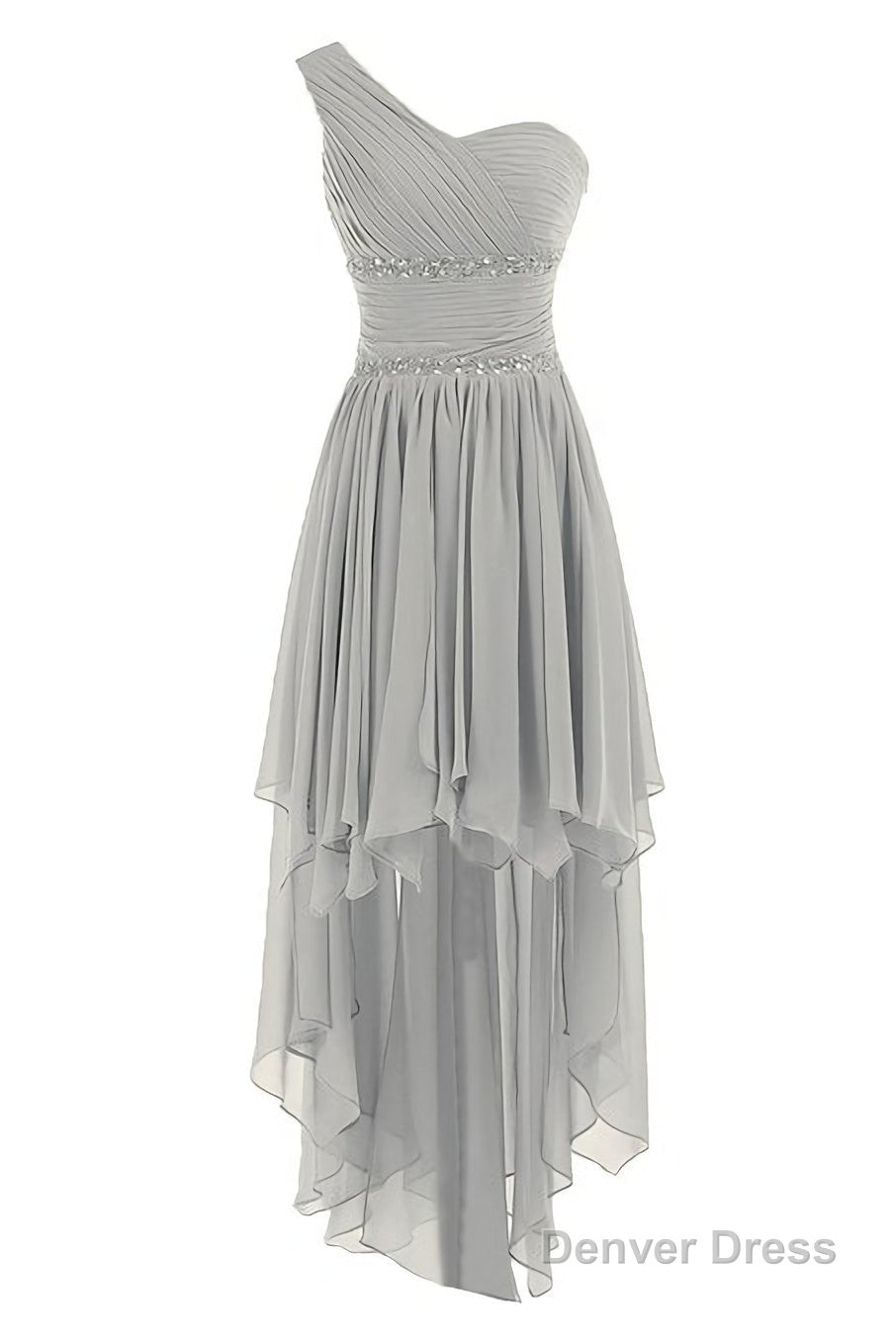 2026 New Arrival One Shoulder Real Made Chiffon Beading On Sale Prom Dresses