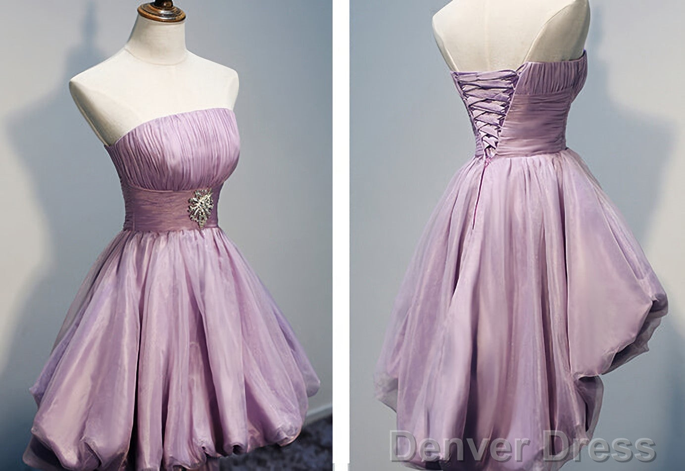 Gorgeous Strapless High Low Beaded Handmade For Teens Homecoming Dresses