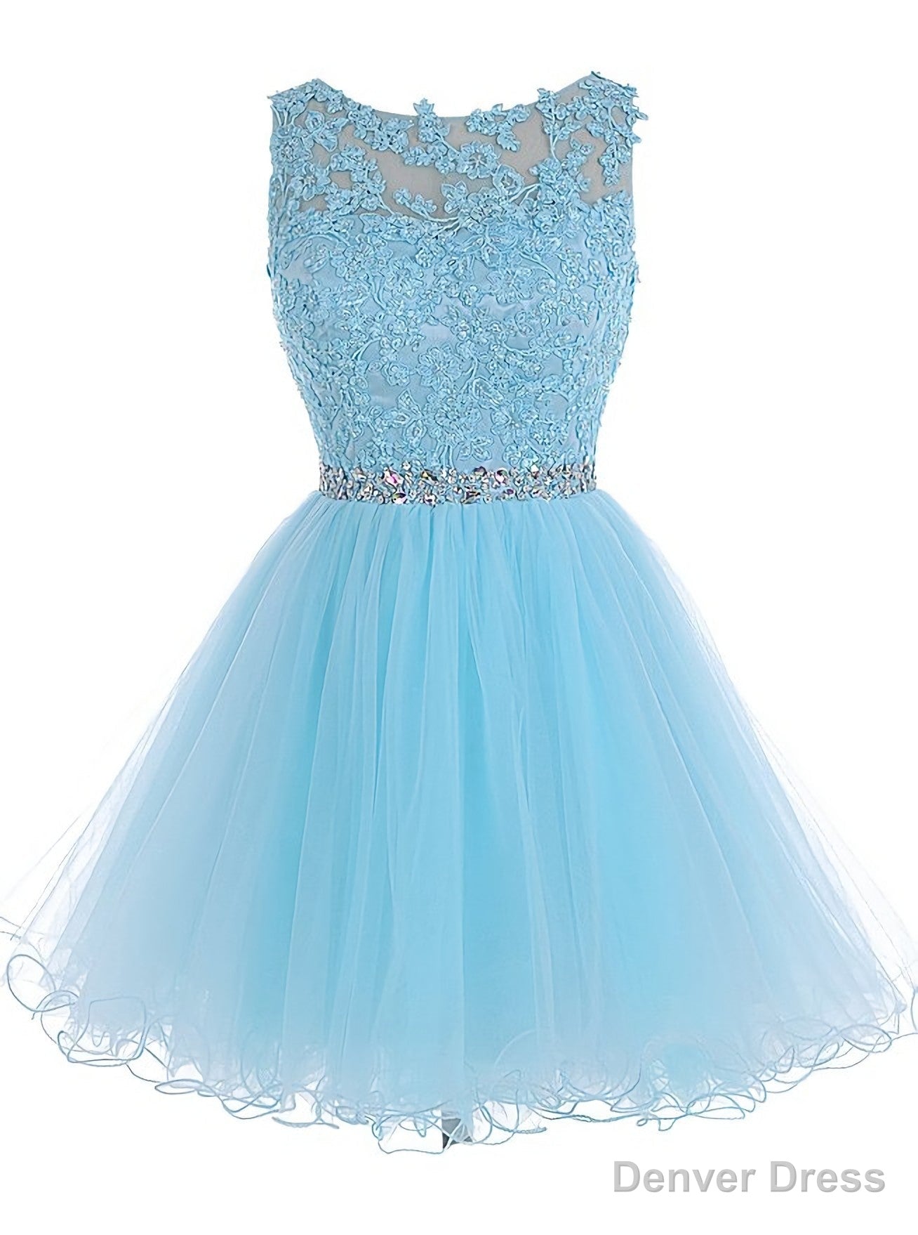 Lace Blue Fitted Short Cute Sweet 16 For Teens Homecoming Dresses