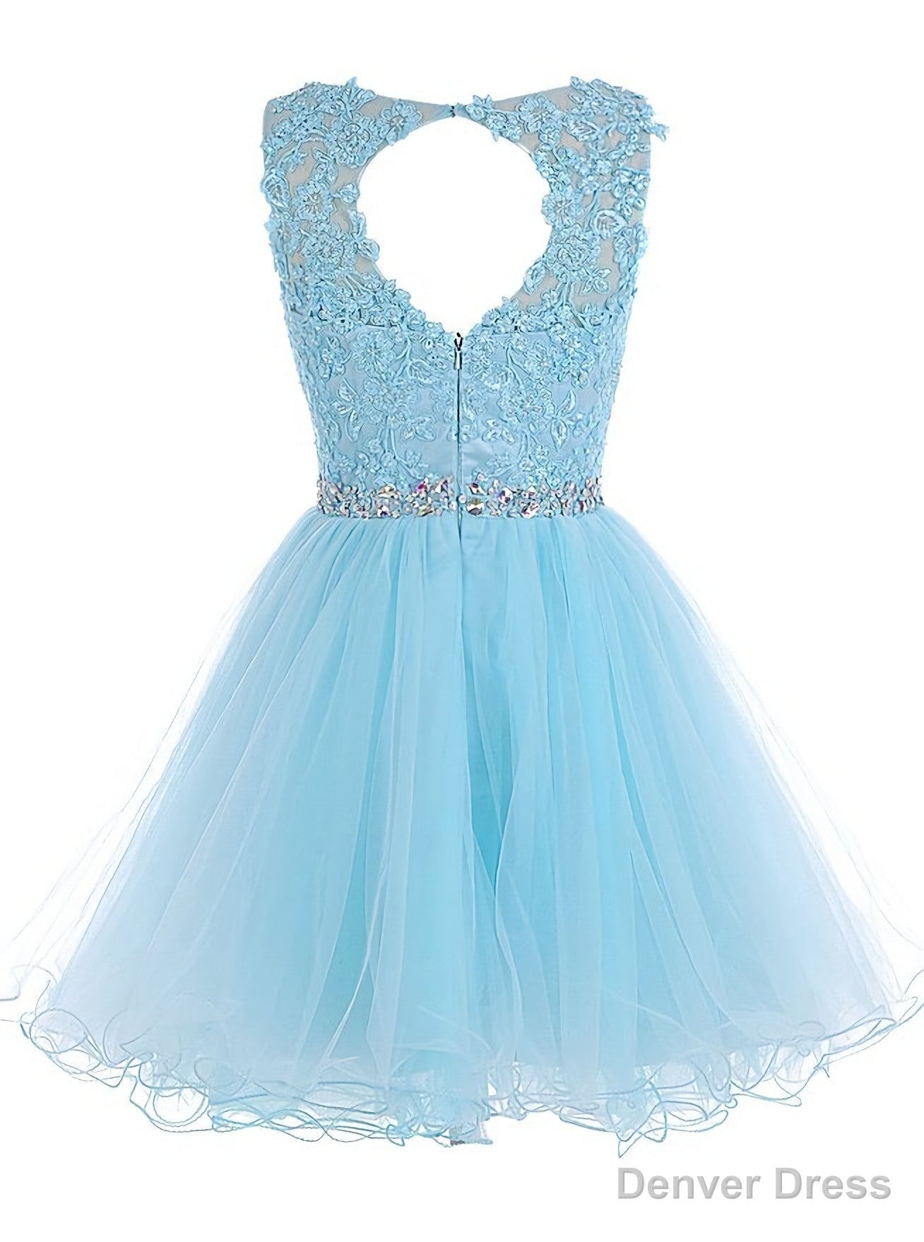 Lace Blue Fitted Short Cute Sweet 16 For Teens Homecoming Dresses Secondary image