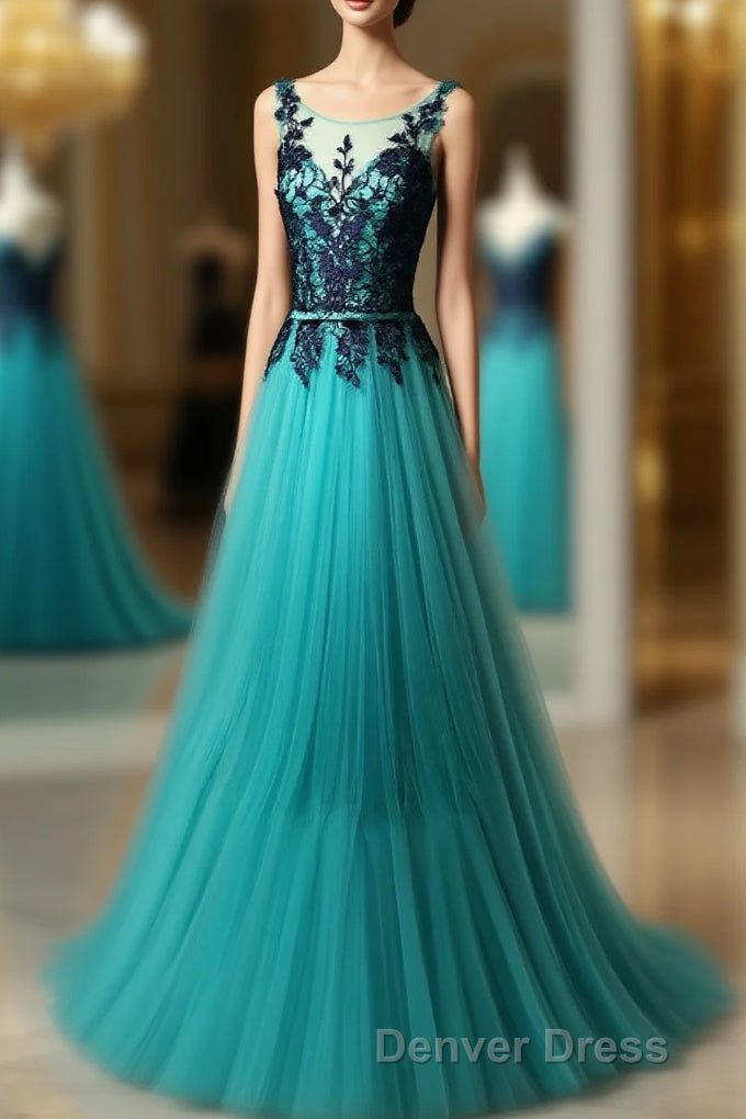 Top Selling Long Open Back Navy Blue Lace Long Women Modest Elegant Prom Dresses