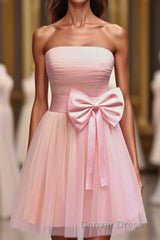 Strapless A Line 2023 Simple Cheap Short Prom Dresses