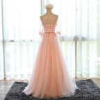 pink chiffon long womens long Prom Dresses